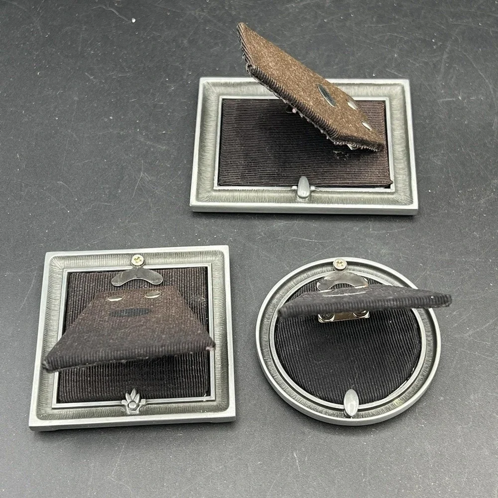 3 VTG Ornate Enamel Silver to Picture Frames ~ Small Thin Heavy - Pewter?